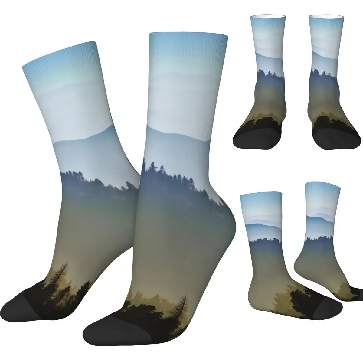 

Foggy Forest Mountain Socks Fashion Stockings Men Medium Soft Skateboard Socks Autumn Custom Anti Skid Socks