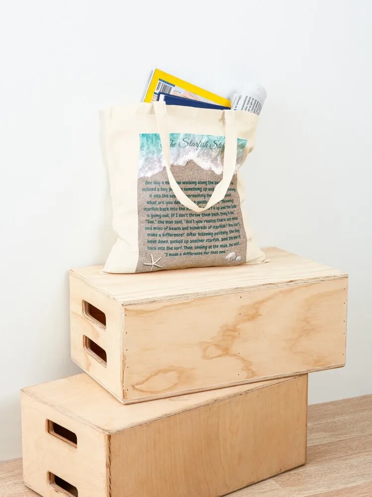 The Starfish Story, You Can Make A Difference Tote Bag hand bags hand bag Women's shopper bag Beach