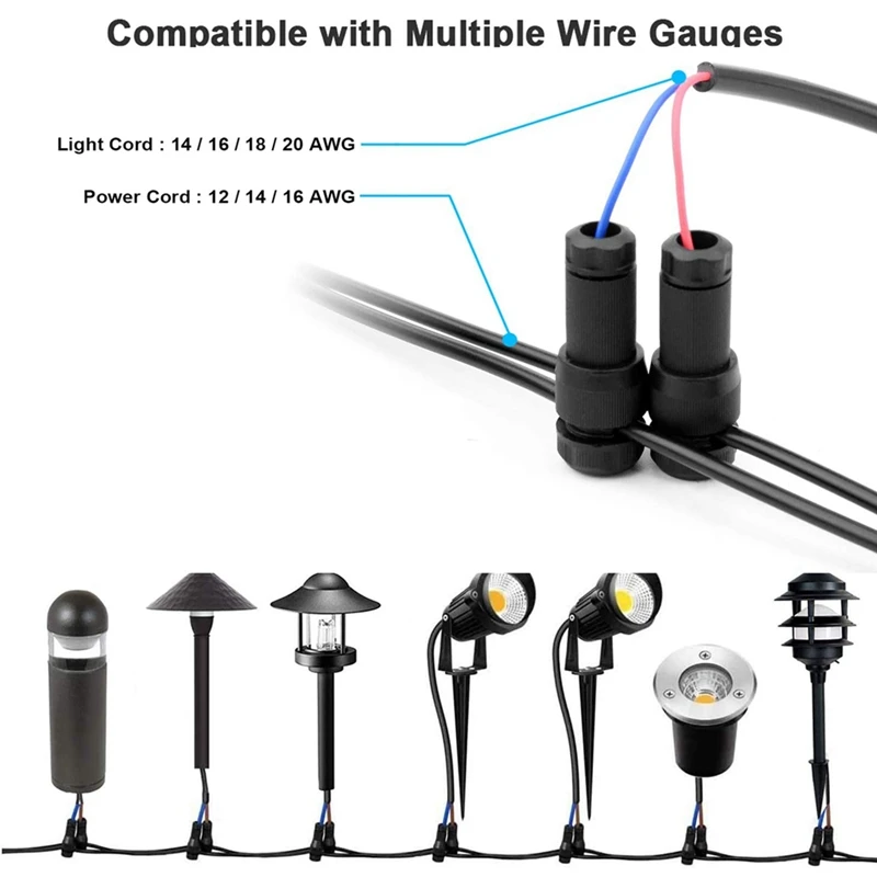 24 Cyclone Connector Sideways Lighting Connector Waterproof Low Cyclone Connector No. 12-20 Cyclone Connector