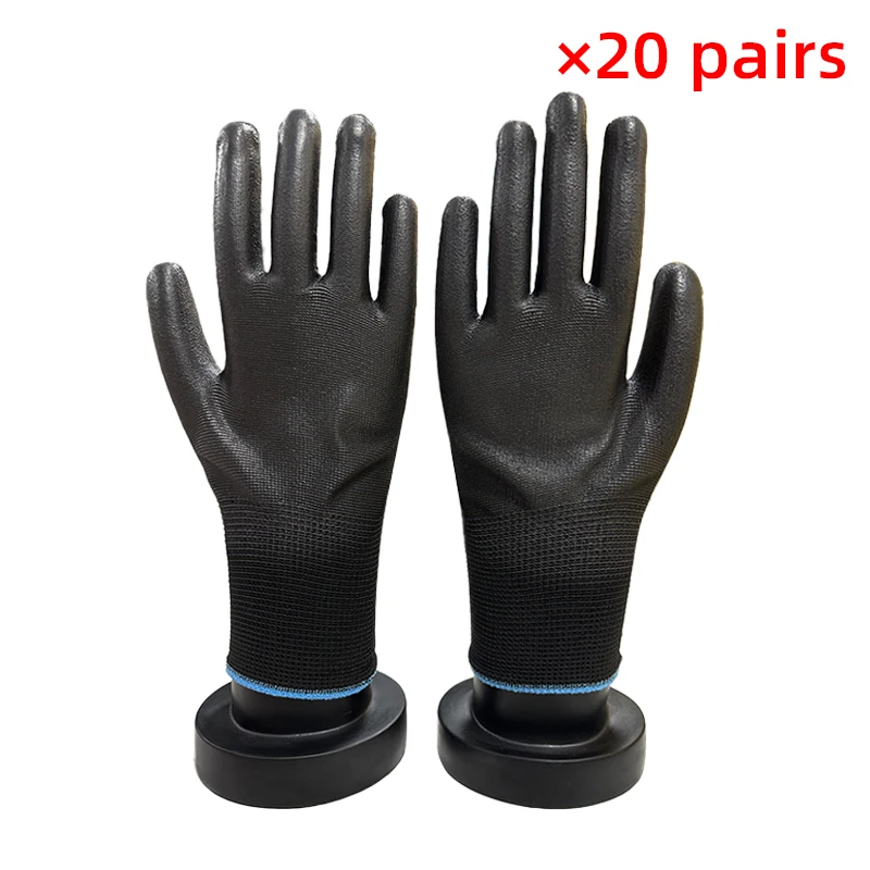 10-20pairs of nitrile safety coated work gloves, PU gloves and palm coated mechanical work gloves, obtained CE EN388