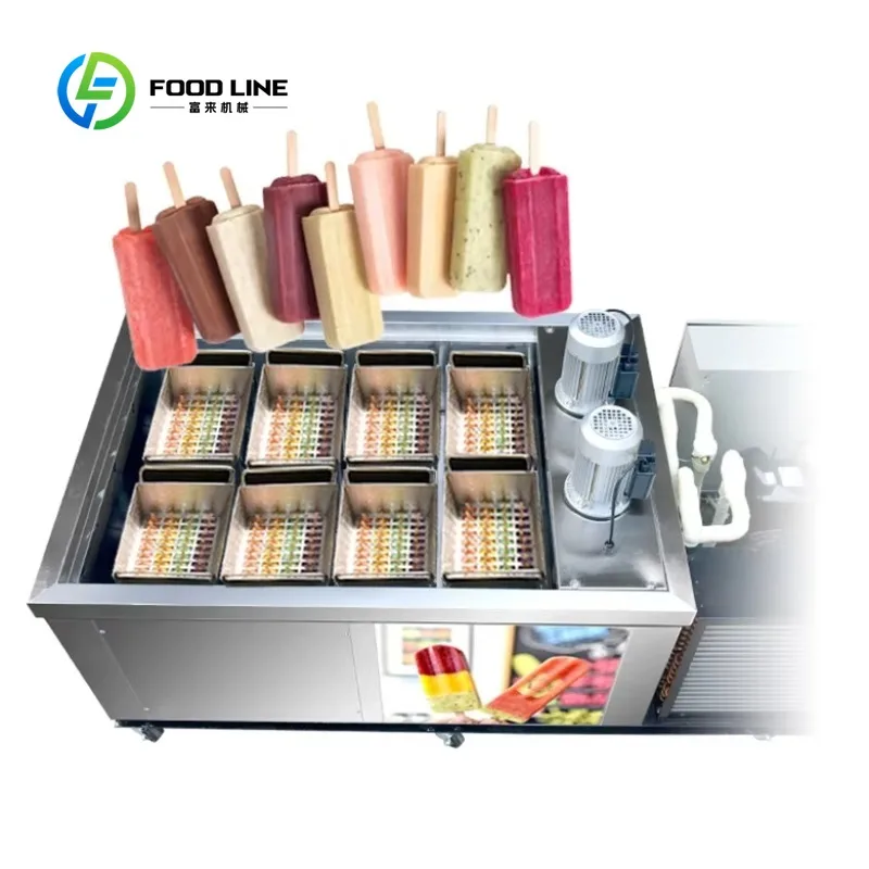 Customized 8 Molds Commercial Stainless Steel Popsicle Machine Ice Lolly Equipment for Snack Bars and Dessert Stores
