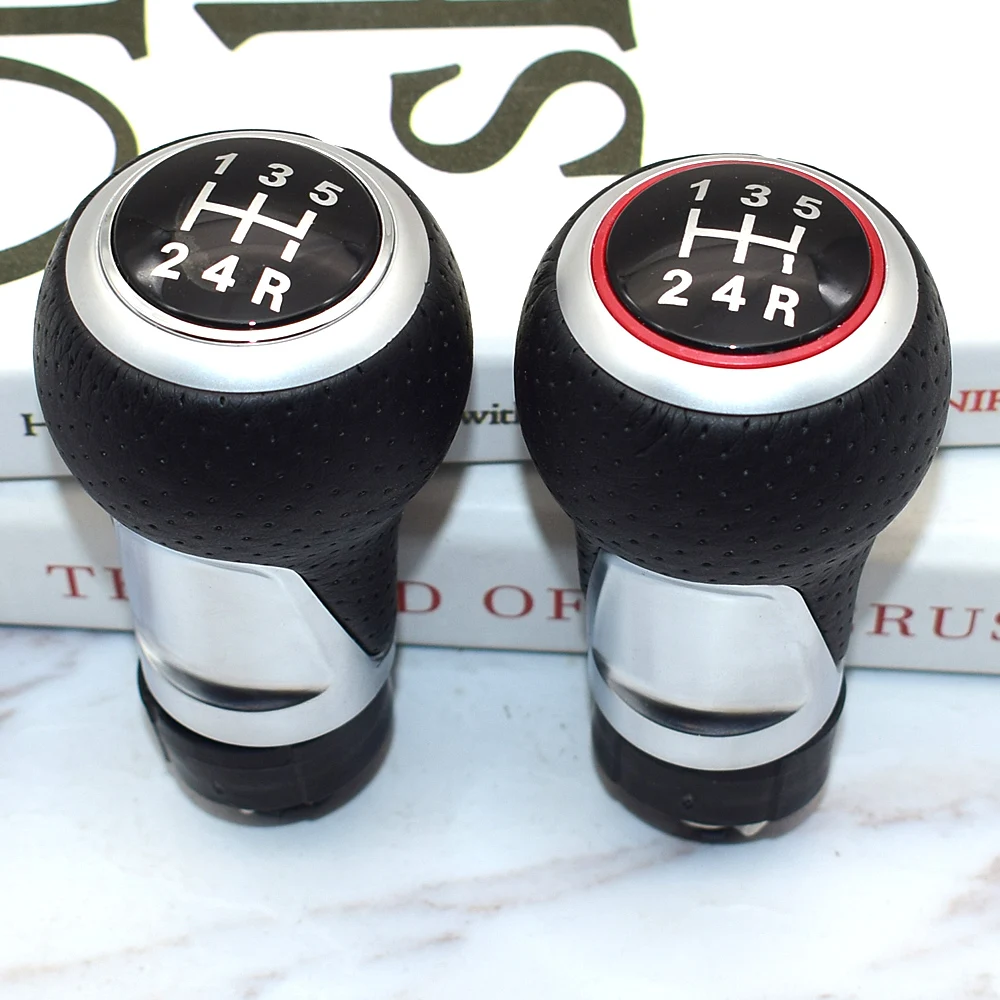 5/6 Speed Manual Car Gear Shift Knob Lever Stick Pen Handle For Audi A4 S4 B8 8K A5 8T Q5 8R S Line 2007-2015 Red Ring