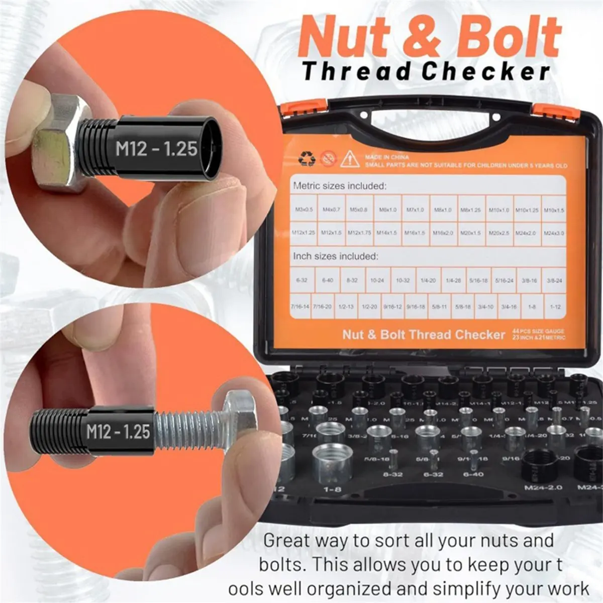 【~-new-a43i】assembled-thread-gauge-tools-nut-checker-bolt-checker-metric-sizes-nut-checker-check-tool-screws-nuts-nut-assembly-t