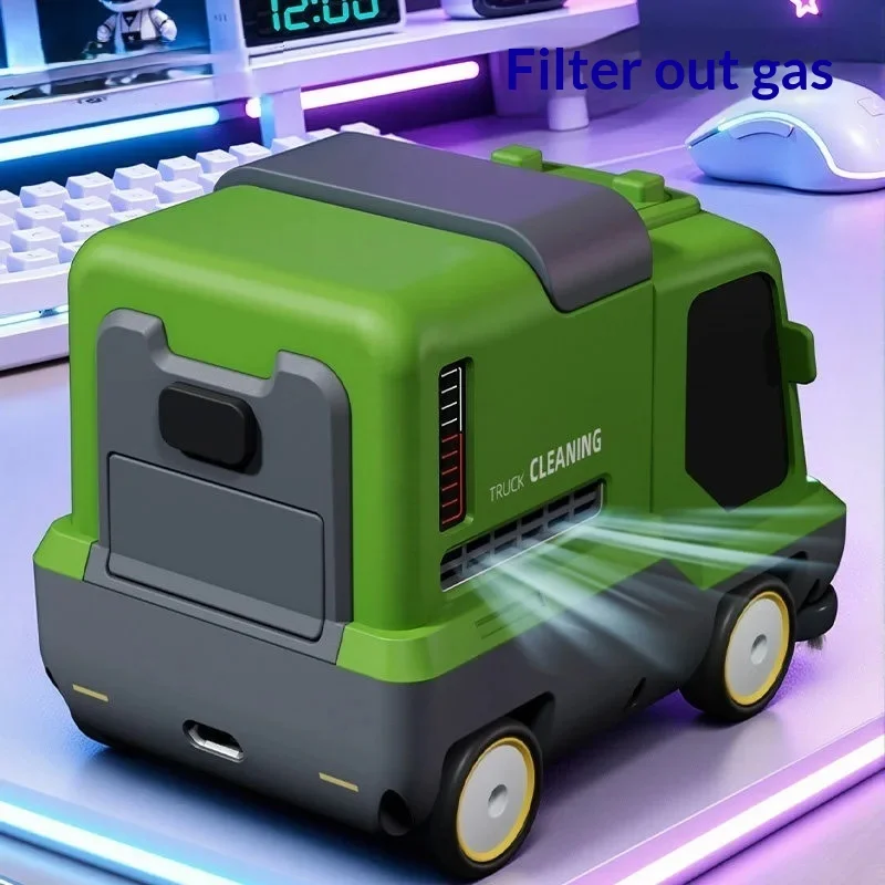 New Desktop Series Remote Control Vacuum Cleaner Cleaning Vehicle Sanitation Vehicle Boy'S Toy Decompression Gift Ornament