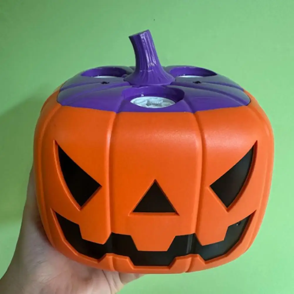 آلة فقاعة اليقطين للهالوين منفاخ تلقائي مع موسيقى وأضواء LED لعبة أطفال قابلة لإعادة الشحن للحفلات والمتعة في الهواء الطلق