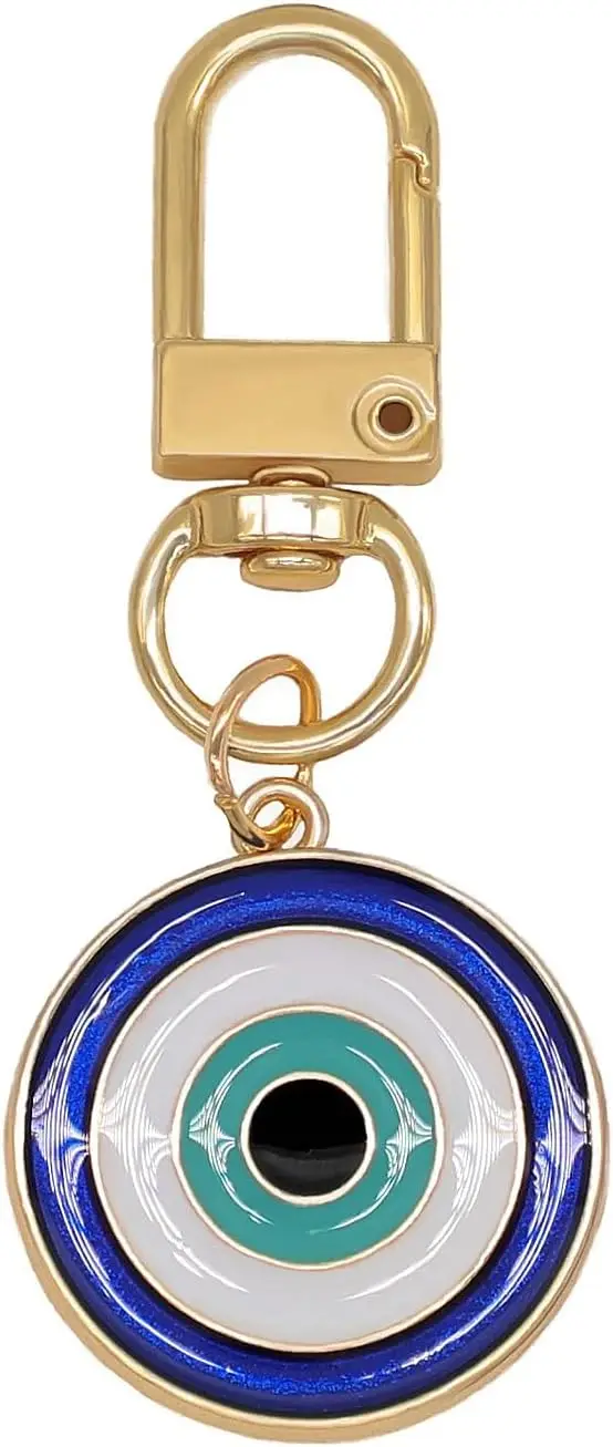 Colourful Evil Eye Keychains - Good Luck Amulet Protection Charm Key Rings for Bags & Purses
