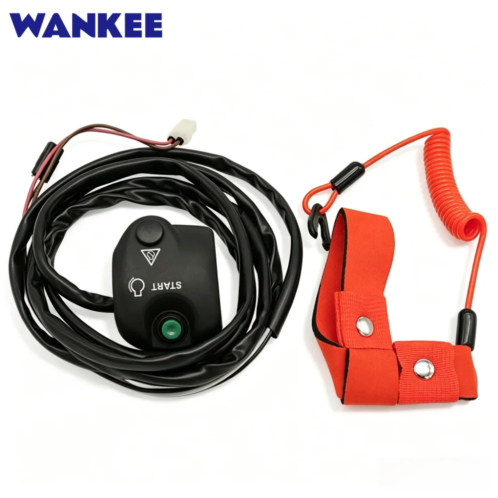 Safety Lanyard & Handlebar Start Stop Kill Switch Box Assy for Yamaha Waverunner Superjet 650 SJ650 700 SJ700 FX1 FX700