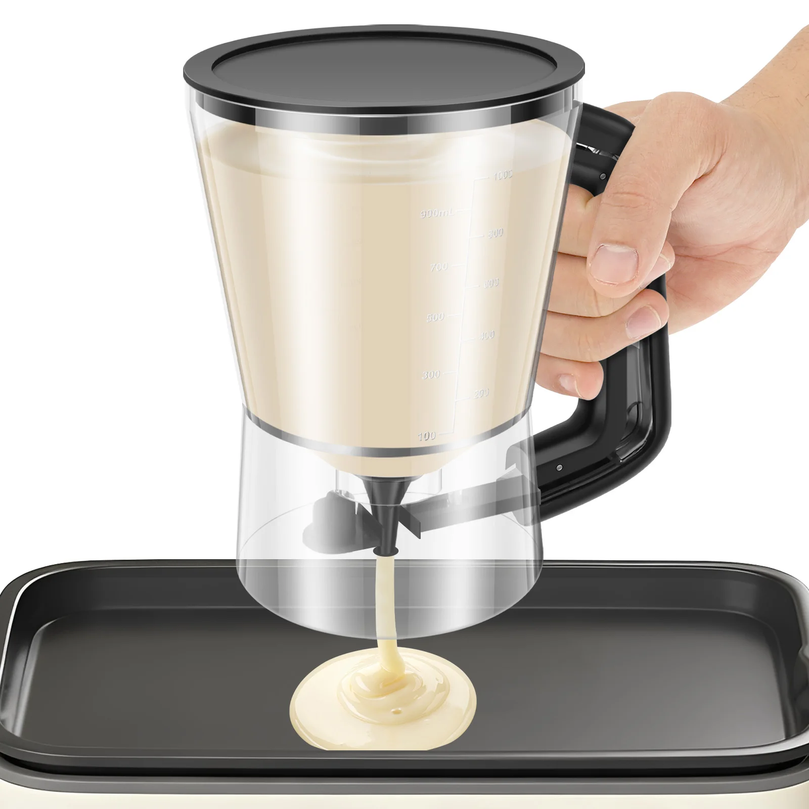 900/1000ml Pancake Batter Dispenser Batter Separator Bakeware Kitchen Tool for Pancakes Cupcake Waffle Muffin Mix Crepe Baking