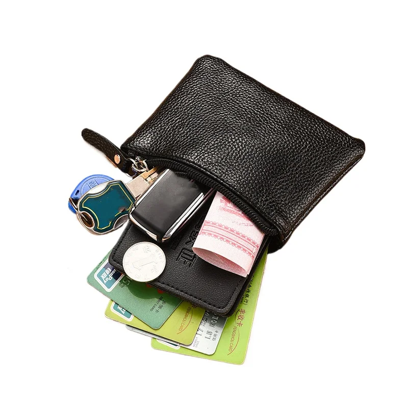 

1 шт., мини-кошелек из искусственной кожи 12x10 см, кошелек для монет на молнии, тонкий держатель для карт, RFID-блокирующий органайзер для денег