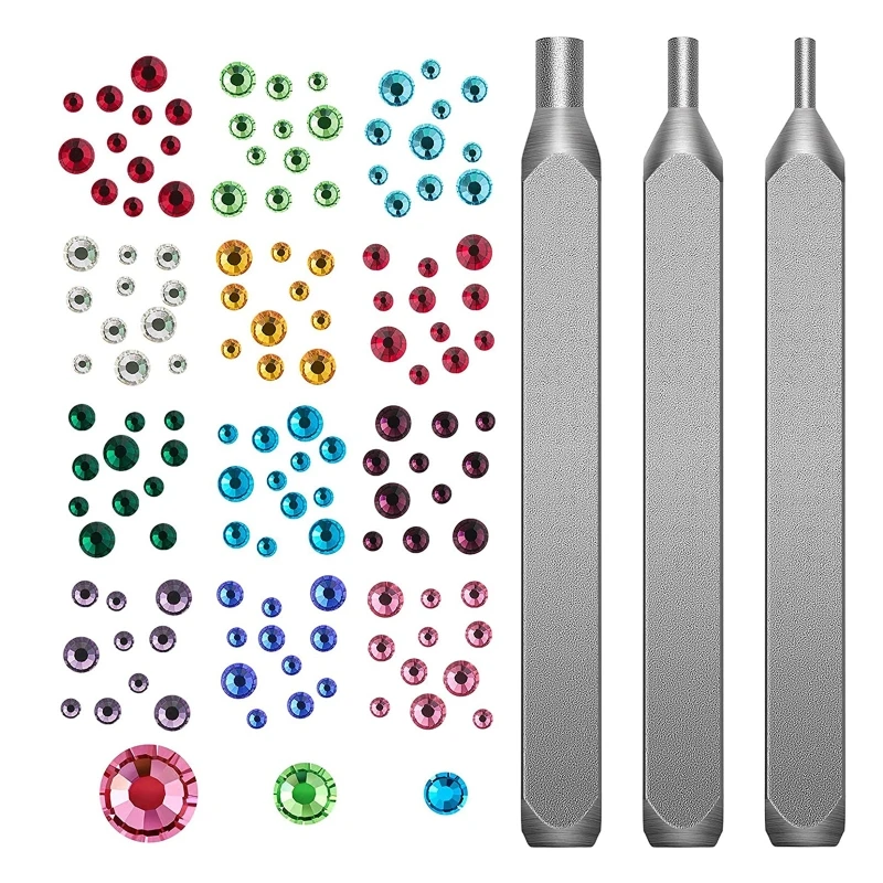 DIY Crystal Setter Stamping 1500 piezas Parte posterior plana colores para Rhinesto