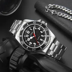 Fashion Trendy Men's Stainless Steel Strap Watch Luxury Digital Luminous Watch Trendy Men's Business Quartz Watch