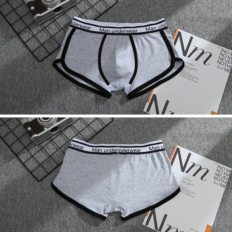 1 Article Men Sports Boxers Shorts Underpants Underwear Black White Gray M L XL Breathable Fashion Fitness Sports Fitness