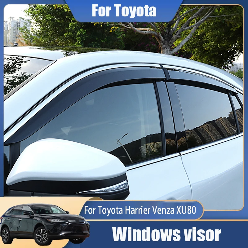 For Toyota Harrier Venza XU80 2021 2022 2024 Windows visor Prevent rainwater Decorative frame stickers