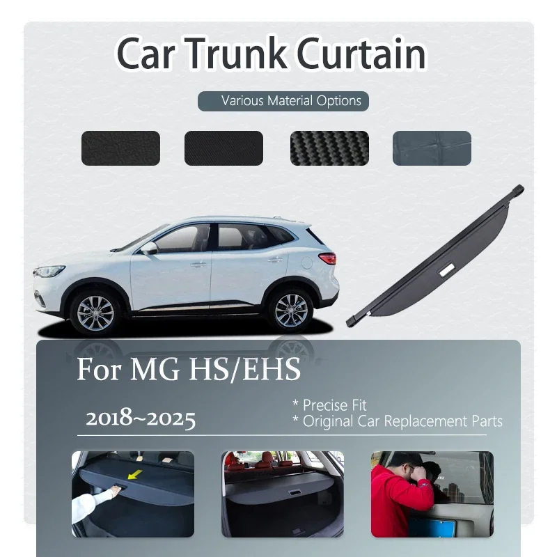 

Car Trunk Curtain Covers For MG HS Plug-in PHEV EHS AS23 2018-2025 Retractable Storage Trunk Rack Partition Shelters Accessories