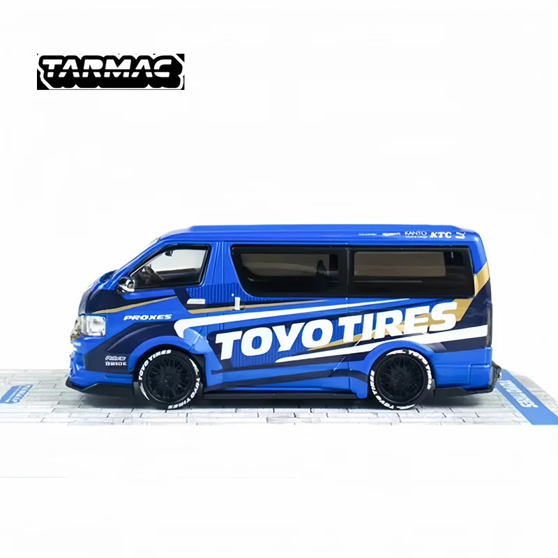Tarmac Works TW 1:64 Hiace Widebody Toyo Tires Blue Diecast Model Car