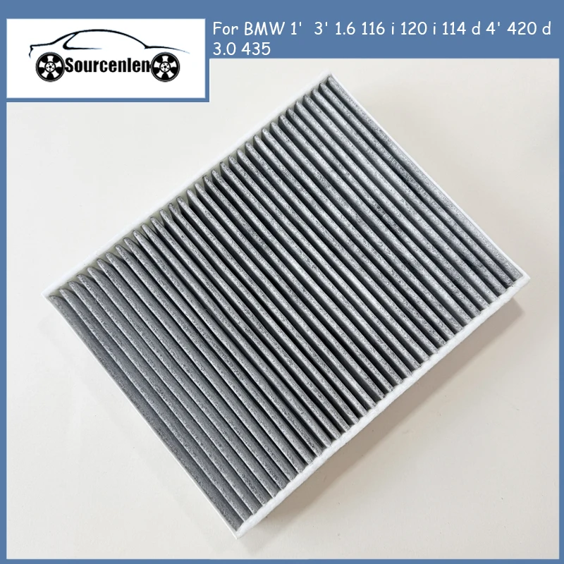 64119237555 Car Accessories Activated Carbon Cabin Filter Oil Grid Filter for BMW 1' 3' 1.6 116 i 120 i 114 d 4' 420 d 3.0 435