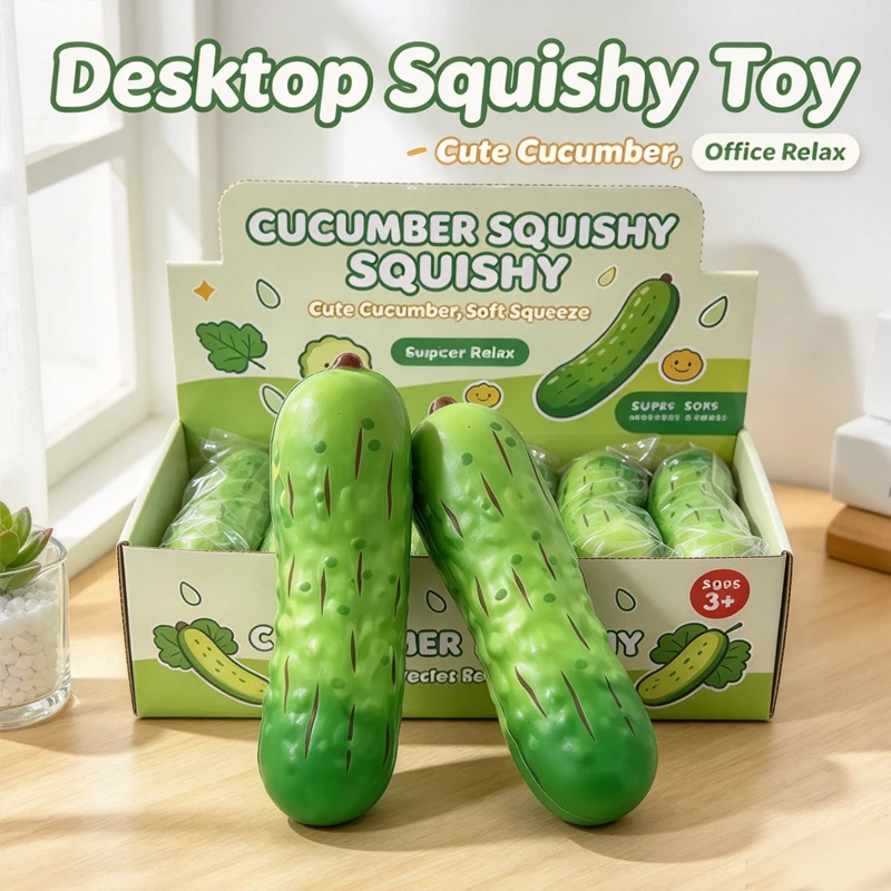 Cucumber Squishy Toy Slow Rising tress Relief Fidget Toy Simulation Vegetable Model Fidget Toy Pinch Toys Office Gift 16cm