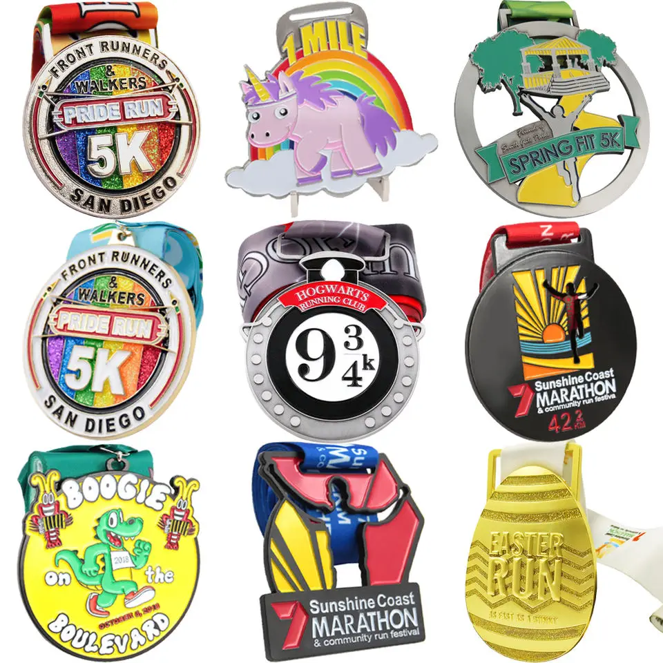 Zinc Alloy Sport Medal for Marathon Running, 3D Gold Award, Design Your Own Logo, Manufacturer Custom Wholesale, Cheap