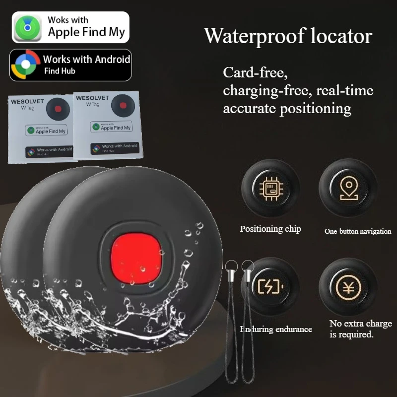 Smart Waterproof Anti-loss Tag Tracker for iOS and Android Phone Work With Google Find My/Hub App Keys Bag