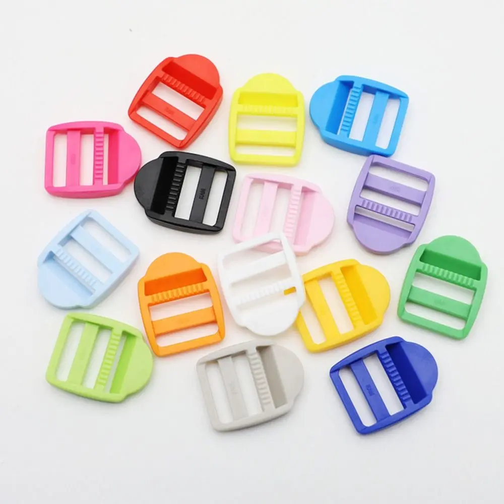 10pcs Plastic Tri Glide Slider Ladder Lock Triglide Buckles for Backpack Strap Bag Webbing Adjuster Accessories 20mm Colorful