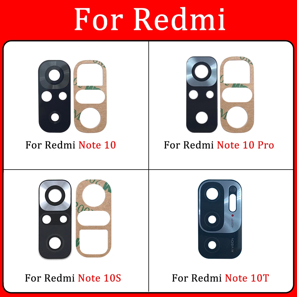 Rear Back Camera Glass Lens For Redmi Note 11 11S 11T 11E 10T 10 10S 9 9S 8T 8 Pro Glue Adhesive Sticker+Tool Camera Lens Repair