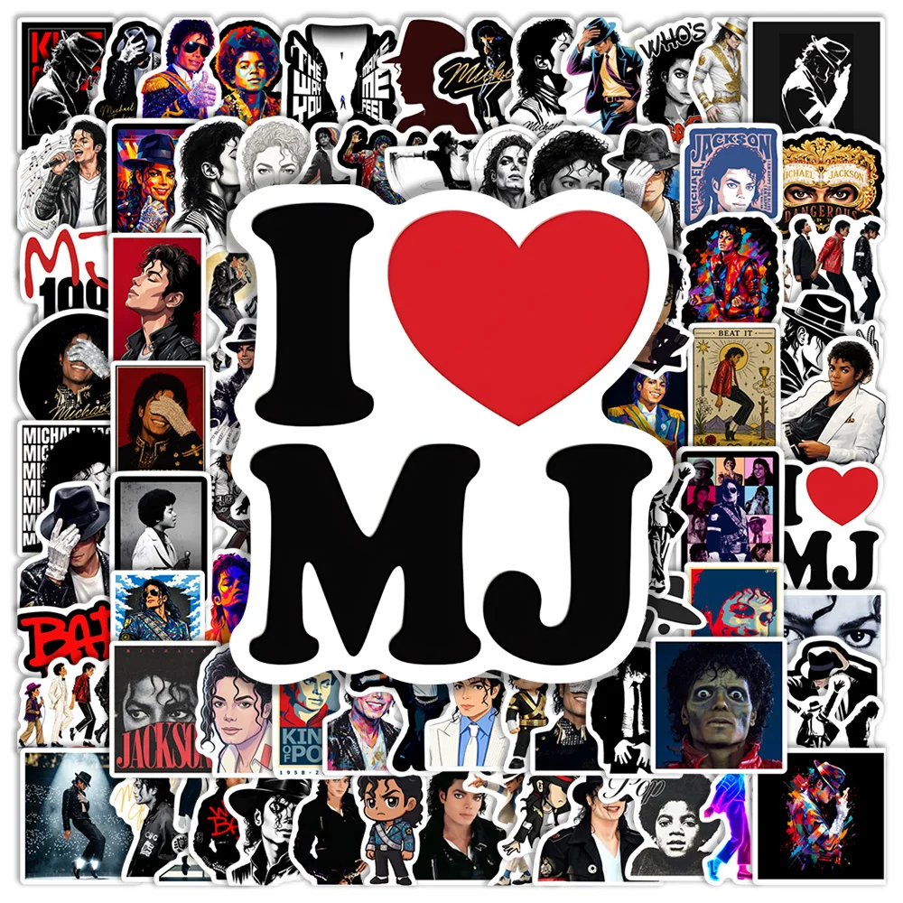 Pop-Musik-König Michael Jackson Aufkleber Wasserdichter Vinyl-Aufkleber DIY Dekoratives Geschenk für Bastelarbeiten, Tagebücher, Scrapbooks, Laptops, Gepäck