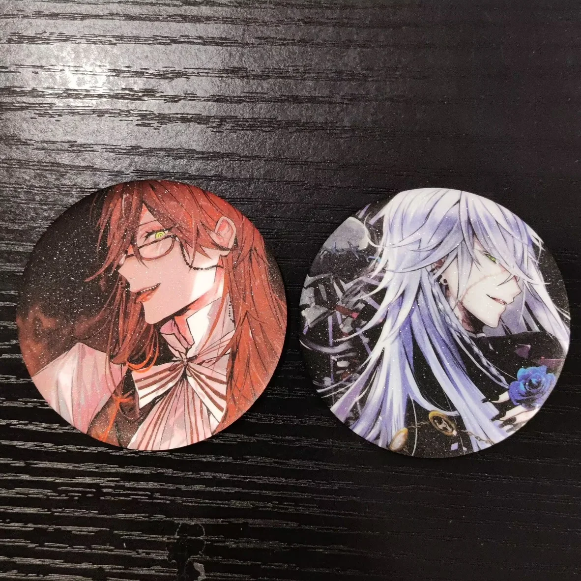 Hot Anime Black Butler Figures Grelle Sutcliff Ciel Phantomhive Cosplay Cartoon Metal Badge Sebastian Michaelis Decor Pins Toy