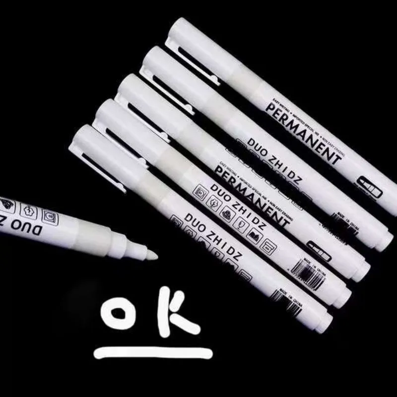 새로운 3/6PCS 방수 금속 마커 영구 화이트 블랙 페인트 펜 세척 가능 아트 페인팅 그... - 3