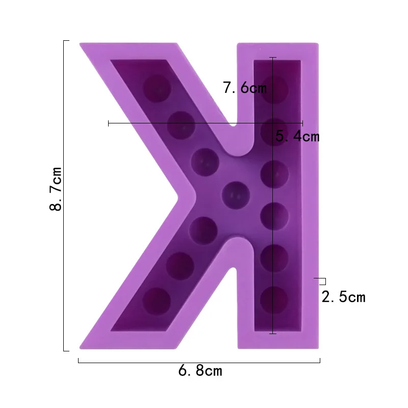 3 بوصة رسالة قالب من السيليكون للشوكولاتة ثلاثية الأبعاد K كابيتال الأبجدية راتنجات الايبوكسي قالب للحلوى كلمة تسجيل الحرف الفنية تزيين الكعكة