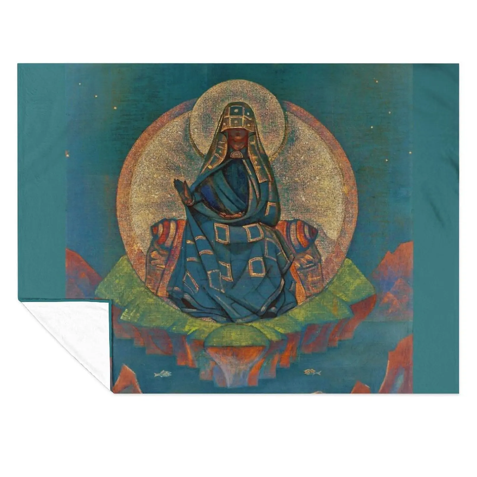 

Nicholas Roerich Mother of the World, 1924 - warmer colours Throw Blanket For Baby Cute Plaid Polar Blankets