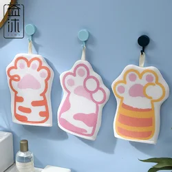 Cute cat paw bath towel Cute girl bath towel double mud household lanyard rub mud gloves