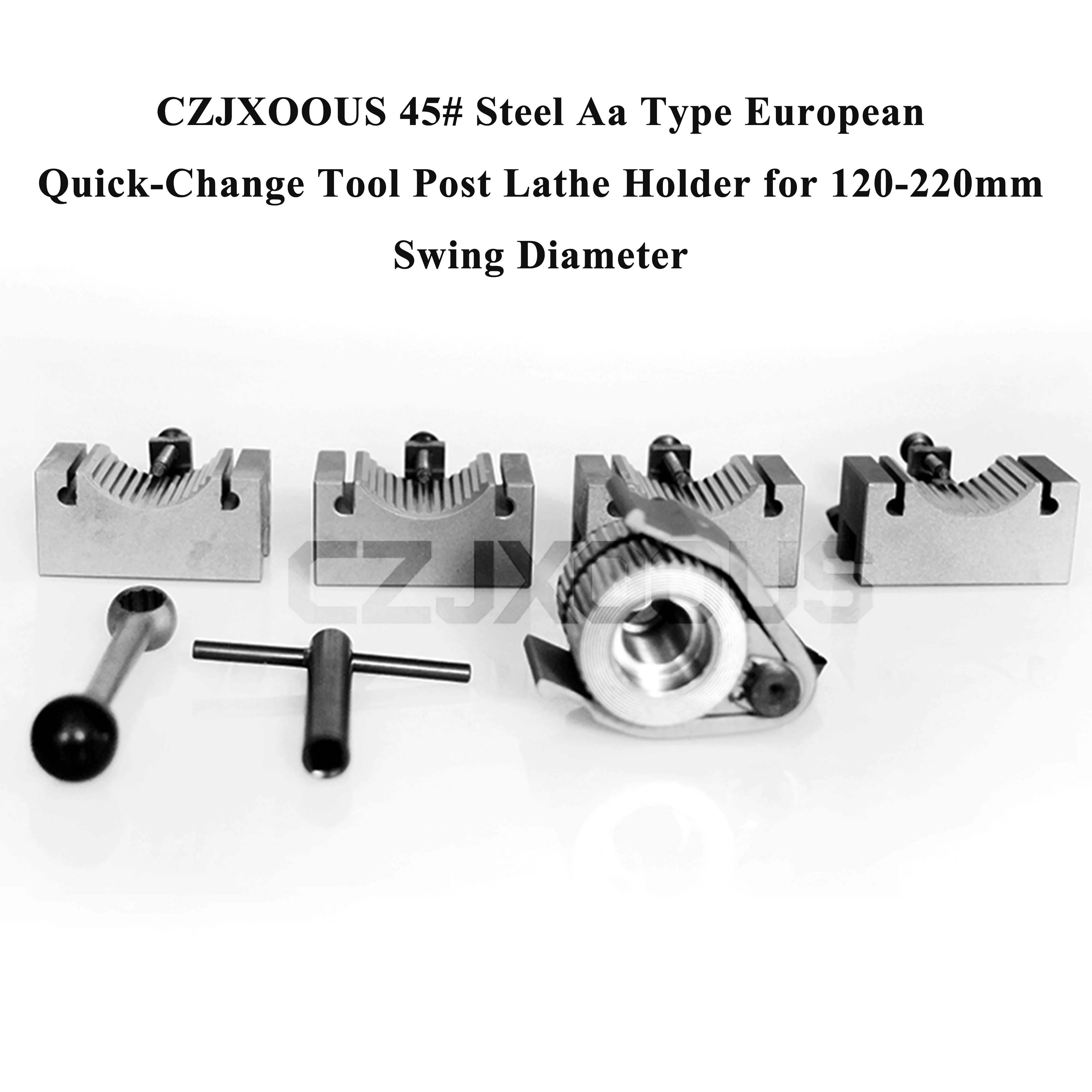Free Shipping 45# Steel Aa Type European Quick‑Change Tool Post Lathe Quick Change Tool Holder for 120‑220mm Swing Diameter