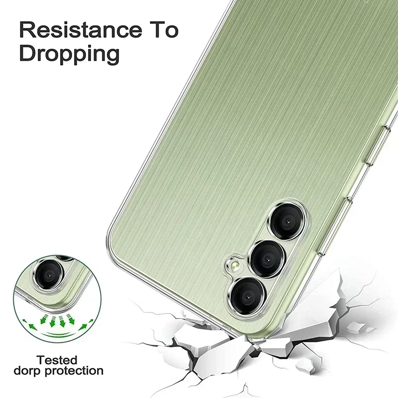 Capa de silicone macia para Samsung Galaxy, proteção completa da câmera, tampa traseira clara, ultra fina, A54, A34, A14, A04S, A04, 5G