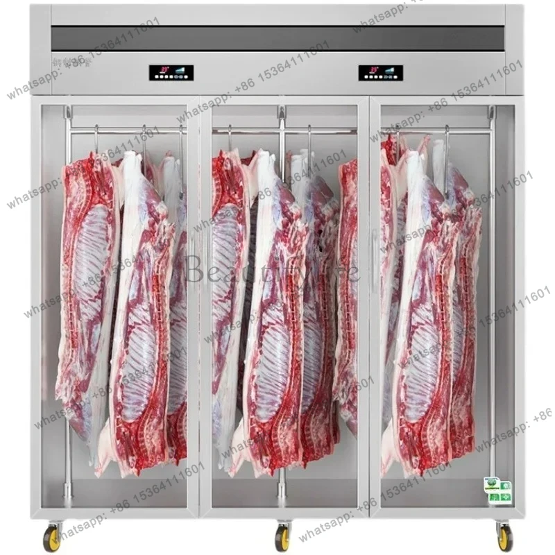 Commercial fresh-keeping cabinet, fresh meat freezer, refrigerated vertical chilled meat acid discharge display cabinet
