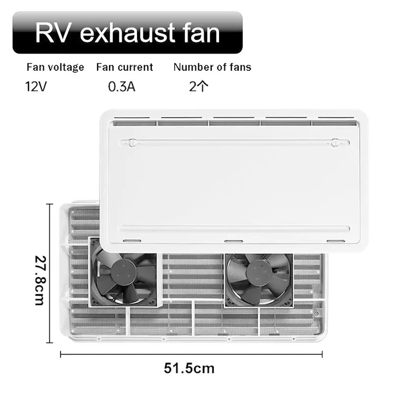 TYTXRV 12V Ventilation Fan Side Vent Exhaust Fan 2 Way Inlet Outlet Exhaust Air Blower Side Mount for Trailer Caravan Yacht