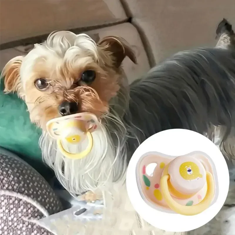 Practical Pet Calming Pacifier Soft Silicone Dog Teeth Resistant Molar Cat Bite Toy Toy Chew