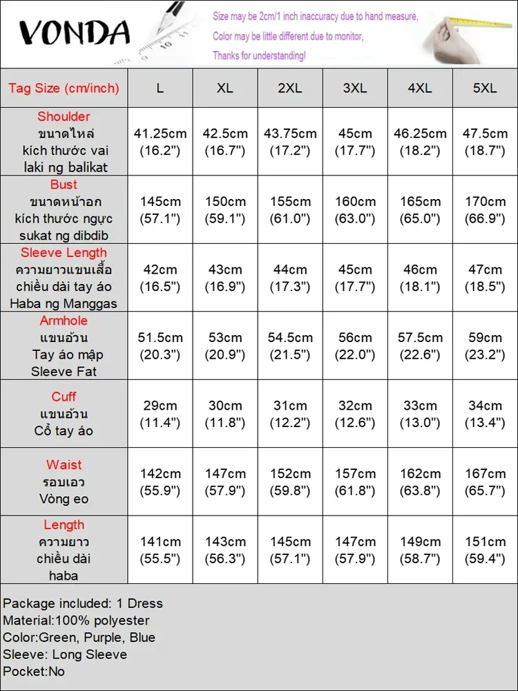 VONDA Women Bohemian Plus Size Dresses Summer Puff Sleeve Print Patchwork Long Maxi Sundress 2025 Vintage Fashion Party Robe 5XL