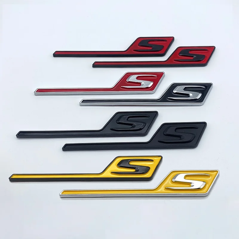 

ABS S Badge Emblem Car Trunk Stickers For S E63S C63S GLC63S GLE63S GLS63S GTS GT43S GTR GT53 GT50 CLA45S Silver yellow black