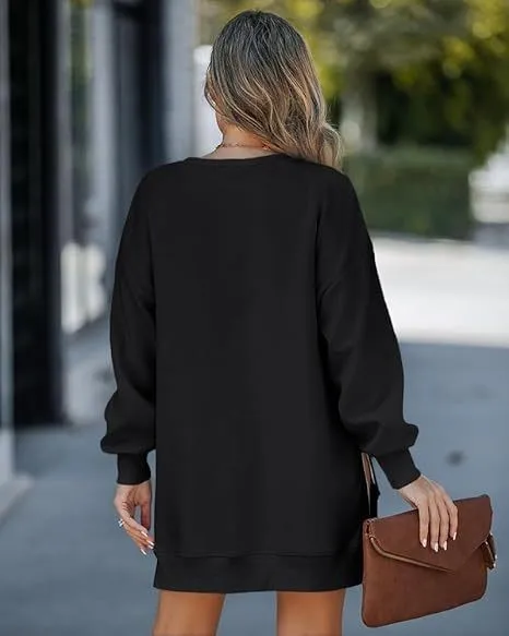 Style Pullover Hoodie Regular Fit Commute Style with Round Neck Asymmetrical No Hood Standard Length Single Women Sweatshirt