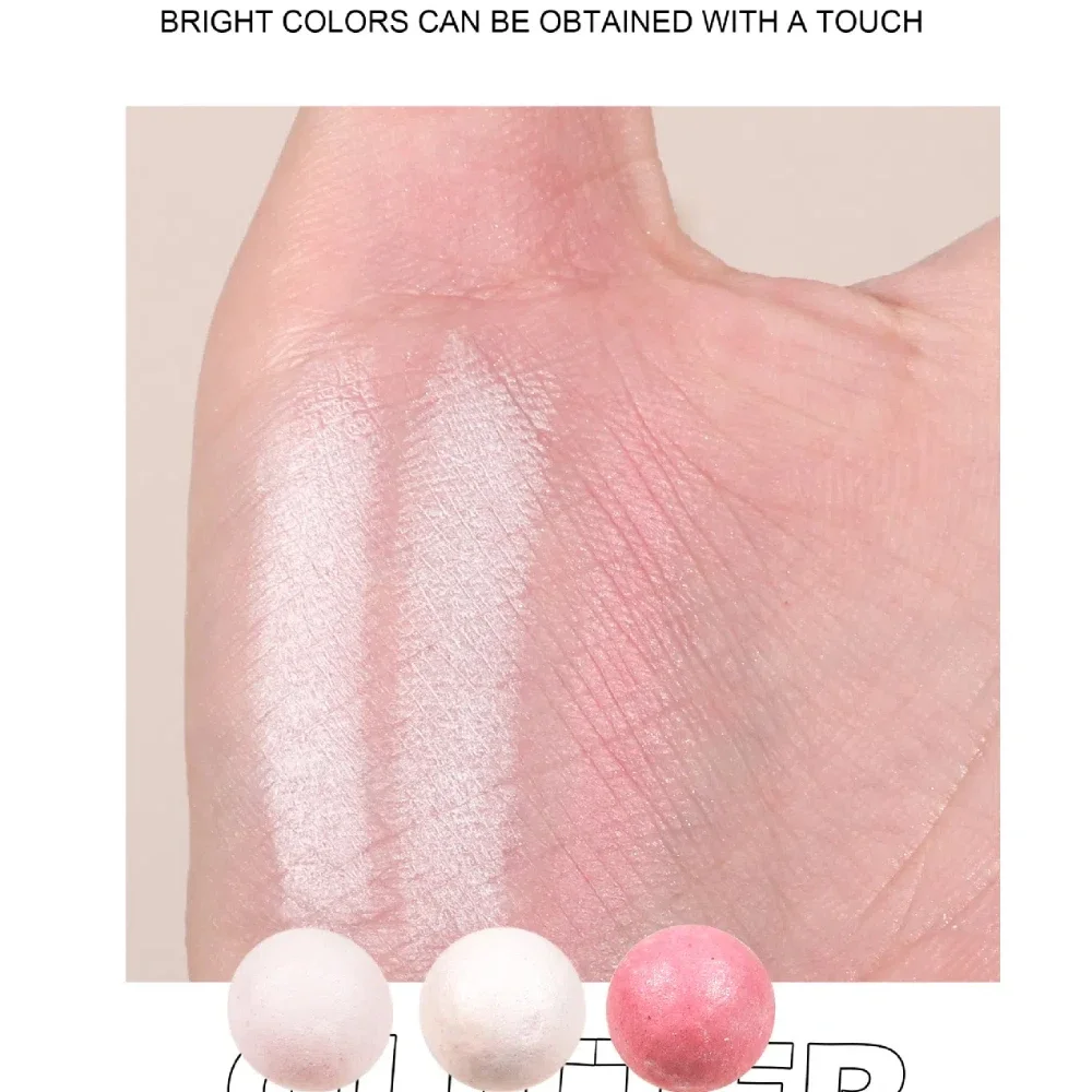 5 colori Impostazione Palla in polvere sciolta Evidenzia Schiarente per il viso Contouring Perla Cosmetici per il trucco in polvere per il controllo dell'olio a lunga durata