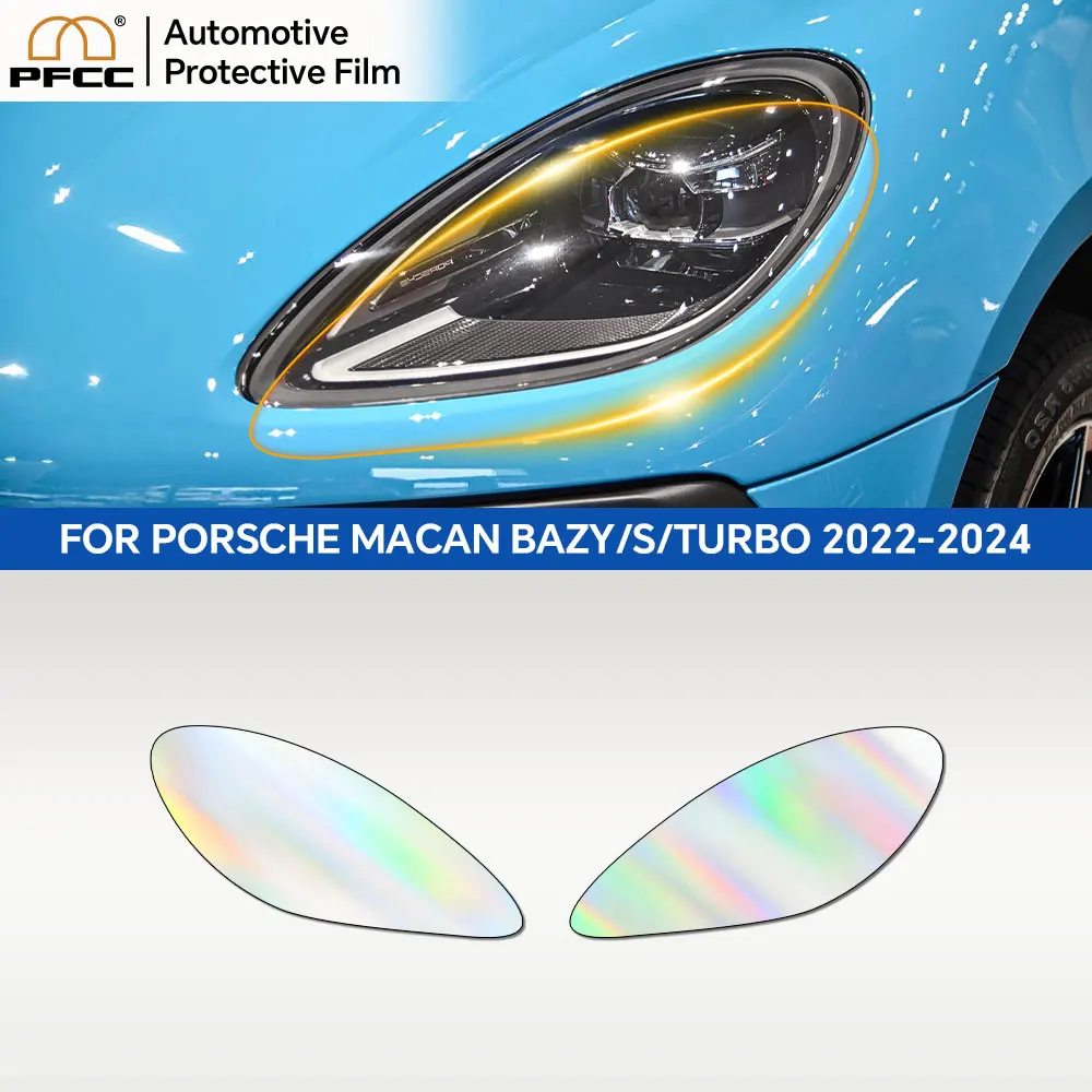 

PFCC Headlight Film for Porsche Macan Base S Turbo 2022 2023 2024 Paint Protection Precut Car Clear Bra Transparent PPF TPU