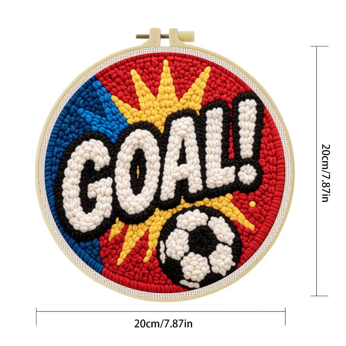 20X20CM/7,87 Zoll Fußballtor Punch-Nadel-Stickset, Stickerei-Kit, gestrickte Stickerei, DIY handgemachtes Geschenk, Nähkunst – Detail 5