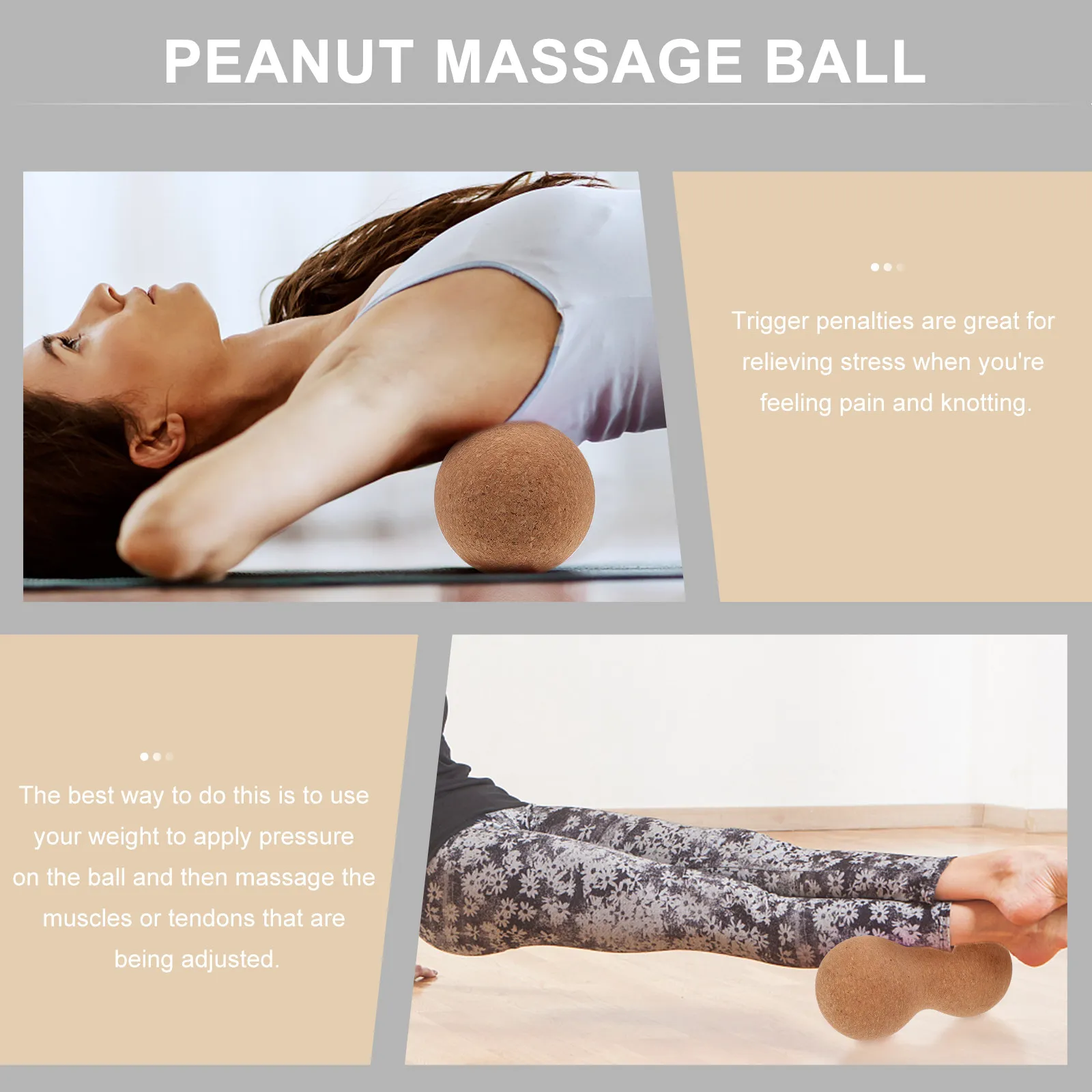 

Deep Tissue Massager Manual Tools Cork Roller Peanut Foot Hand Held Massagers Ball