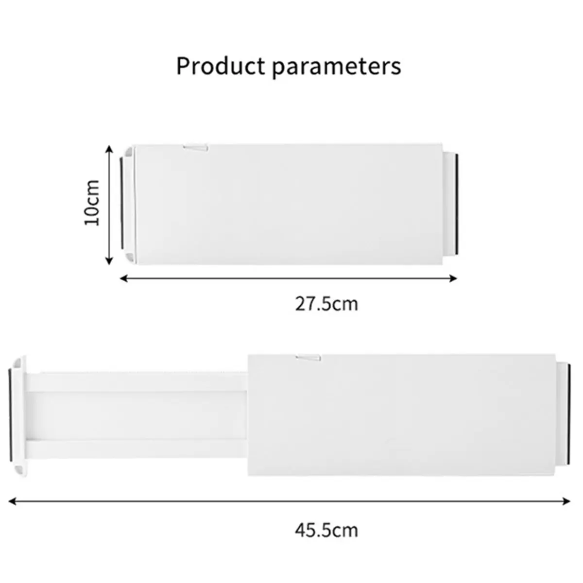 

Новинка 2026: Набор из 3 регулируемых разделителей для ящиков, расширяемые с 10,8 до 17,3 дюймов, высотой 4 дюйма, для дома и офиса