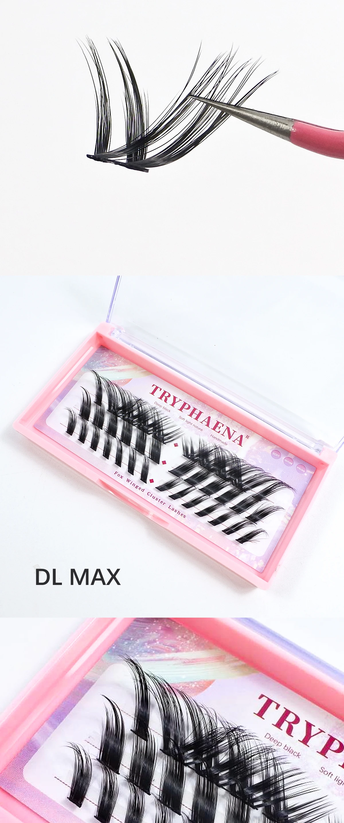Fox Eye DIY Lash Clusters Korean Makeup Wholesale Winged Cat Eye DIY Cluster Lashes 2024 New Individual Eyelash