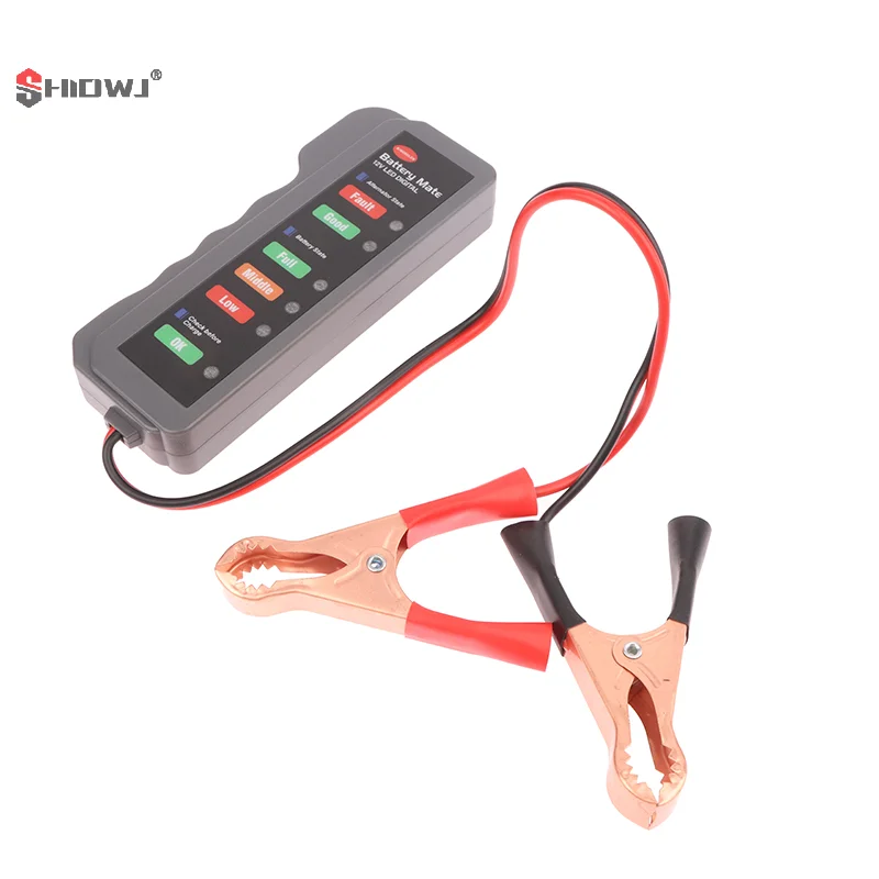 12V Auto Battery Tester Digital Car Battery Monitor Portable Vehicle Battery Testing Device 6 LED Display For Automotive Vehicle