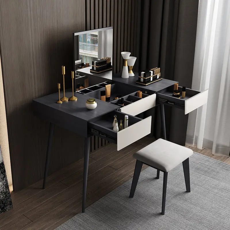 Minimalista, cômoda flip, mesa, integrada, quarto, apartamento pequeno, e****mical