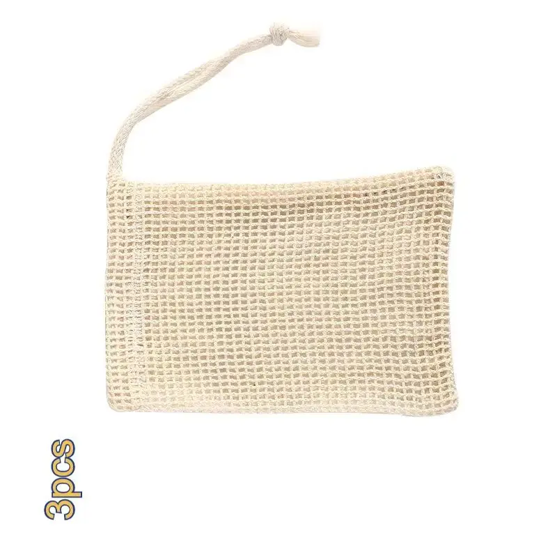 Natural Mesh Soap Bags - Soft, Reusable & Breathable Facial Cleansing Foam Nets , Ideal for Travel & Home Use - Accessory