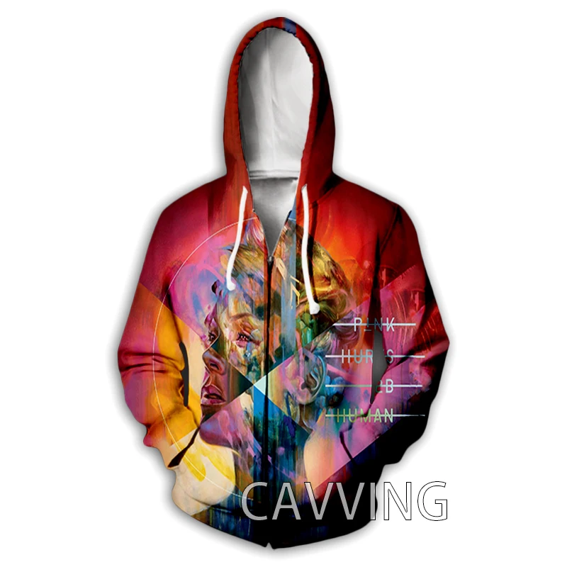 كافينج ثلاثية الأبعاد طباعة P!nk أليسيا بيث مور سستة هوديس زمم مقنعين البلوز Harajuku هوديي الهيب هوب بلوزات