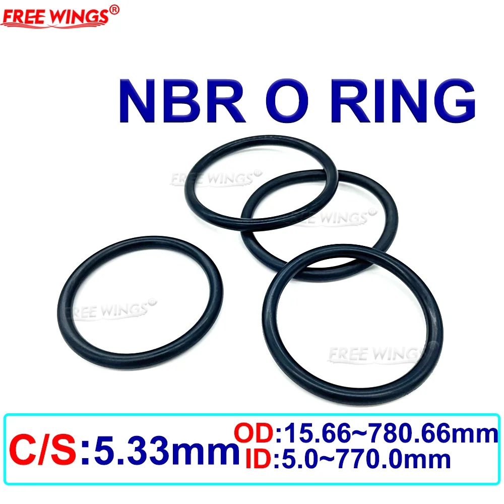 NBR O ring Seal CS5.33mm Thickness OD15.66mm~780.66mm High temperature resistance, acid and alkali resistance, customizable